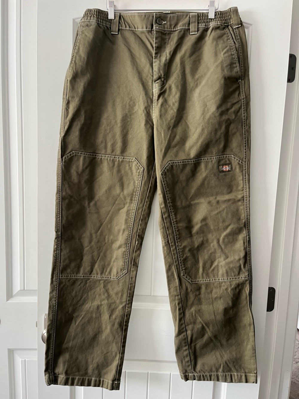 Dickies Olive Cargo Work Pants with Reinforced Knees